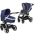 Детская коляска Teutonia BeYou V4 Elite WHL3 2 в 1 6125-6180-6180 Sapphire-Hive шасси Pearl — Фото