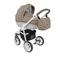 Детская коляска Roan Bass Eco 2 в 1, эко-кожа Carbon white Cappucino/ white — Фото