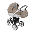 Детская коляска Roan Bass Eco 2 в 1, эко-кожа B1 Cappuchino /white — Фото
