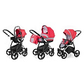 Детская коляска Esspero Newborn Lux 3 в 1, шасси Chrome Детская коляска Esspero Newborn Lux 3 в 1, шасси Chrome Red Grey — Фото