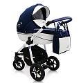Детская коляска Verdi Pepe Eco Plus 3 в 1, ткань+эко-кожа (38 Linen Navy
						
					) — Фото