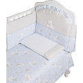 Комплект в кроватку Italbaby Baby Glitter, 5 предметов Комплект в кроватку Italbaby Baby Glitter, 5 предметов голубой — Фото