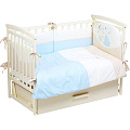Комплект постельного белья в кроватку Putti My Little Bear, 3 предмета Комплект постельного белья в кроватку Putti My Little Bear, 3 предмета Голубой — Фото