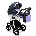 Детская коляска Verdi Pepe Eco Plus 3 в 1, ткань+эко-кожа (24 Violet
						
					) — Фото
