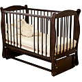 Детская кроватка Noony Wood Simple с продольным маятником Детская кроватка Noony Wood Simple с продольным маятником шоколад — Фото