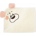 Детское полотенце с капюшоном Twinklbaby Fun Dry Мишки (Светло-бежевый с персиковыми ушками 1101) — Фото