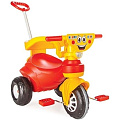 Трехколесный велосипед Pilsan Happy с родительской ручкой, 07-165 (красно-желтый) — Фото