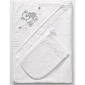Детское полотенце-уголок + варежка Funnababy Lovely Bear 90 х 90 см Детское полотенце-уголок + варежка Funnababy Lovely Bear 90 х 90 см (White) — Фото