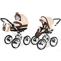 Детская коляска Esspero Classic 2 в 1, шасси White Детская коляска Esspero Classic 2 в 1, шасси White Beige Brown — Фото