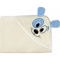 Детское полотенце с капюшоном Twinklbaby Fun Dry Собачки (Светло-бежевый с голубыми ушками 1795) — Фото
