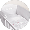 Постельное бельё Ceba Baby с вышивкой, 3 предмета W-801-057-100 Elephants White — Фото