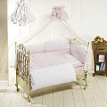 Комплект Feretti Petit Bebe 6 предметов, long борт на всю кроватку Комплект Feretti Petit Bebe 6 предметов, long борт на всю кроватку Pink Розовый — Фото