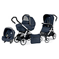 Детская коляска Peg-Perego Book Plus Sportivo 3 в 1, шасси White (Mod.Navy
						
					) — Фото