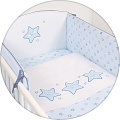 Постельное бельё Ceba Baby с вышивкой, 3 предмета W-806-066-160 Stars Blue — Фото