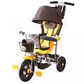 Трехколесный велосипед RT Galaxy Лучик с капюшоном арт. Л001 (Коричнево-желтый) — Фото