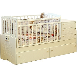Детская автоматическая кровать-трансформер Daka Baby Укачай-ка 05 с механизмом и рисунком