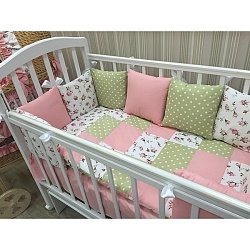 Комплект в кроватку GulSara Роза 6 пр., бязь (арт 42 )